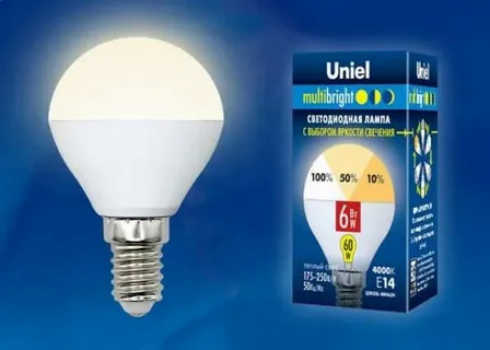 LED-G45-6W/WW/E14/FR/MB PLM11WH Лампа светодиодная. Форма «шар», матовая. Серия Multibright. Теплый